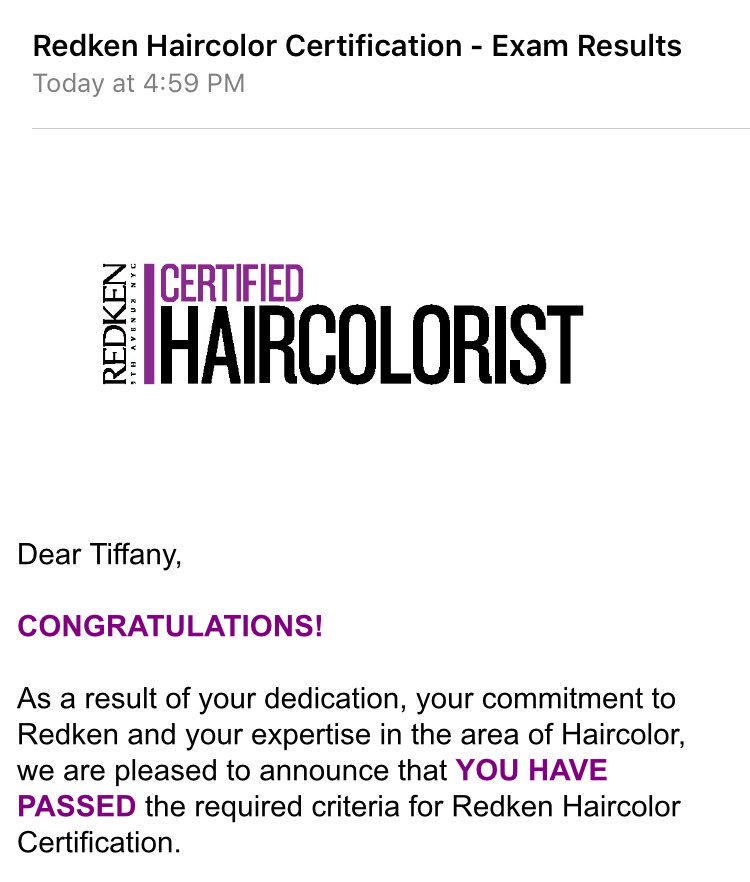 TiffanyHMUA's tweet photo. Guess who's a #Redken Certified Haircolorist? This gal! ππΌ #redkencertified #haircolorist @Redken5thAve #ultabeauty https://t.co/WHMHPNbC4M