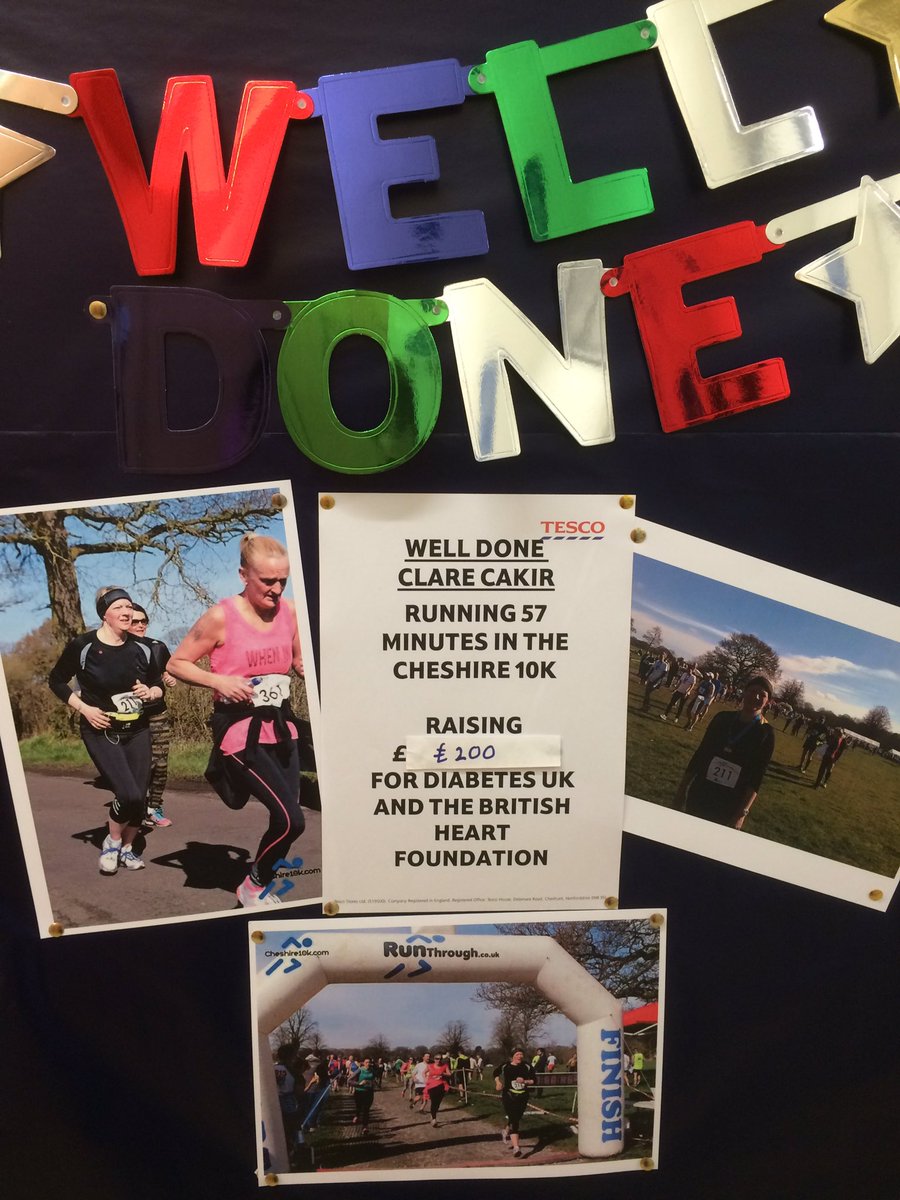 Well done to our colleague Clare who raised £200 for our charity partners <a href="/DiabetesUK/">Diabetes UK</a> <a href="/TheBHF/">British Heart Foundation</a> 👍👍 #Cheshire10k