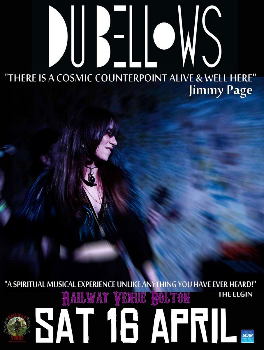 Jimmy Page is a fan - do you trust his musical integrity? We do!
DU BELLOWS!
Tonight! (16th)
railwayvenue.com
