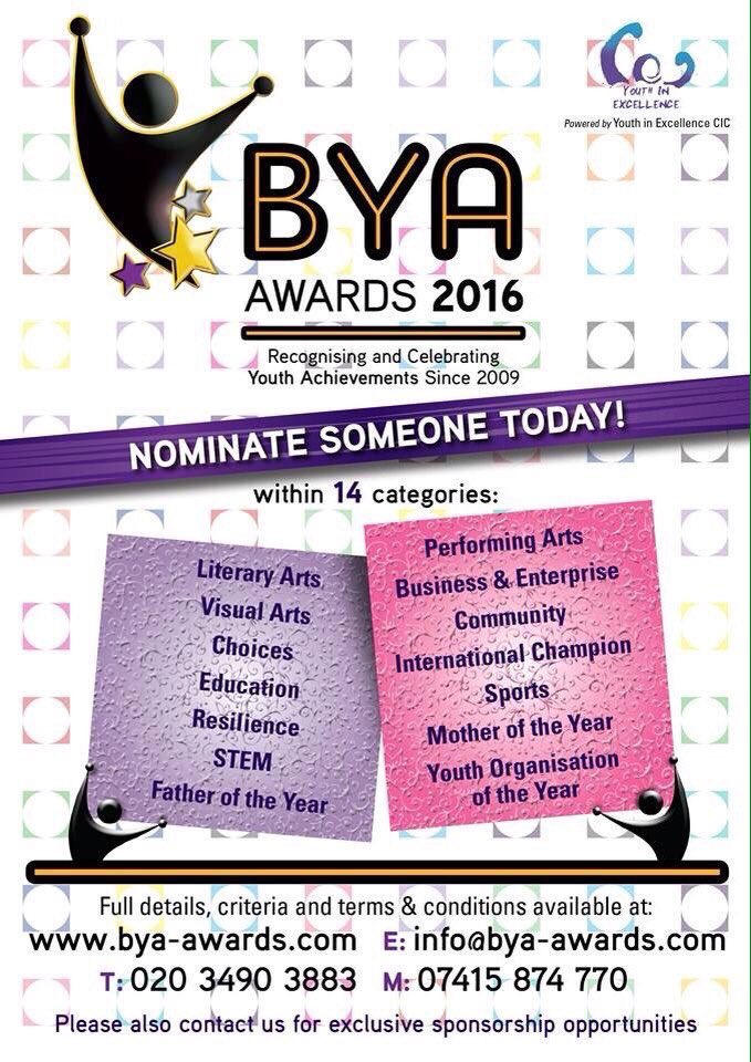 Juvenis's tweet photo. Have you nominated that young person yet... #BYAAwards2016 @BYAmovement #CelebrateTheirAchievements #Youth RT https://t.co/rK9rLKlYmY