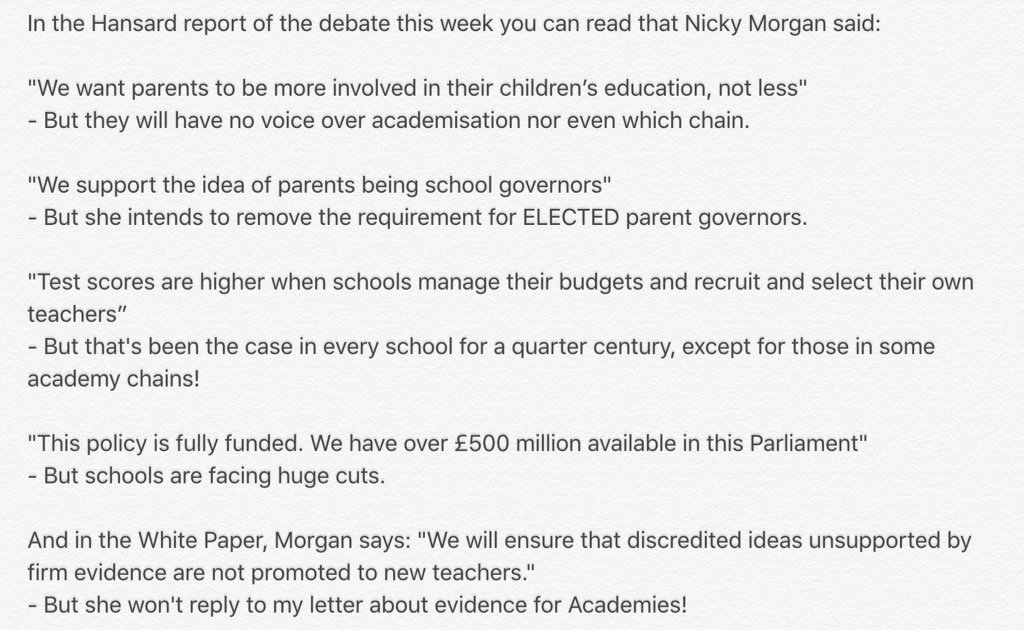 Morgan's double speak in the House of Commons reveals the weakness of her argument.

#tellNickyNO