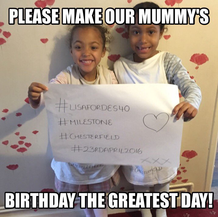 Tania_Saunders's tweet photo. @GaryBarlow #lisafordes40 #milestonebirthday #April23rd2016 #chesterfield #derbyshire #only8daystogo x https://t.co/dnLKqNySlj