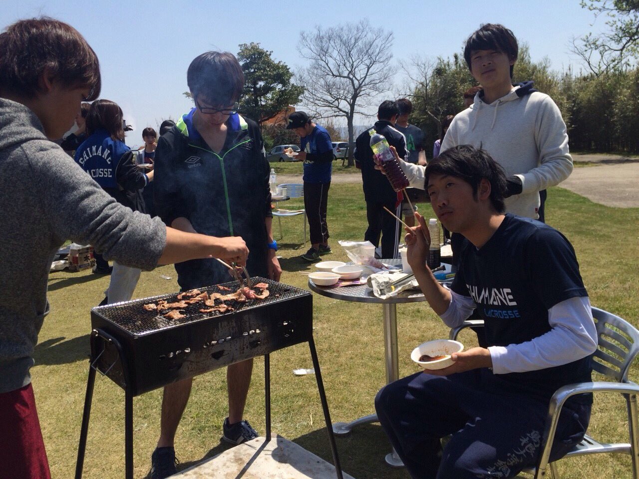 島根大学男子ラクロス部 新歓情報 q 日時 4月17日 日 10 00正門集合 会場 秋鹿なぎさ公園 車で送迎あり お肉食べたい人集合 ワイワイお肉焼きましょう