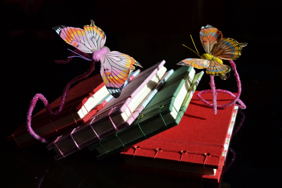 BBookbinding's tweet image. Taccuini Vintage-Spring in rilegatura giapponese #japanese  #primavera #butterfly #wonderland #handmade #bookbinding