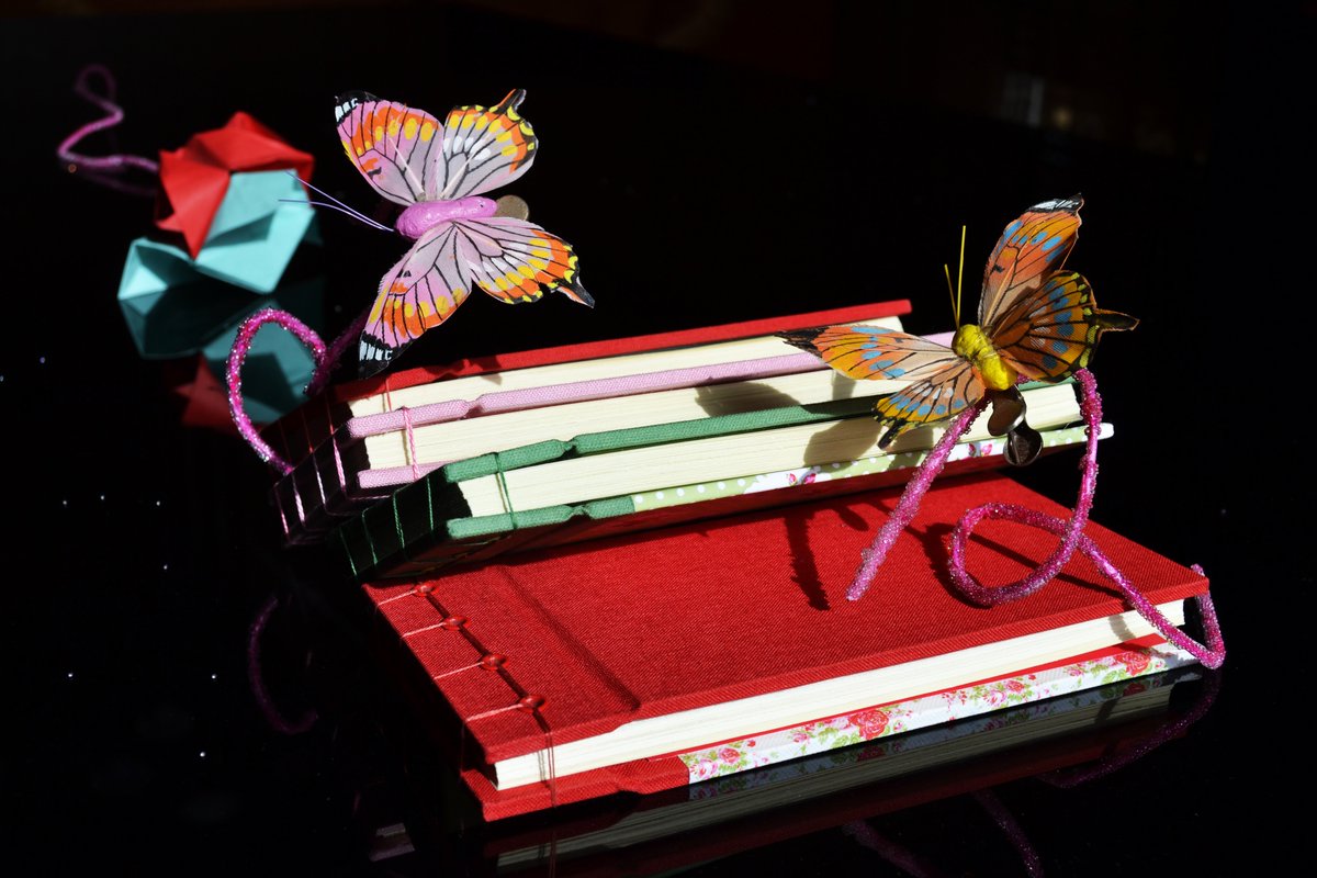 BBookbinding's tweet image. Taccuini Vintage-Spring in rilegatura giapponese #japanese  #primavera #butterfly #wonderland #handmade #bookbinding
