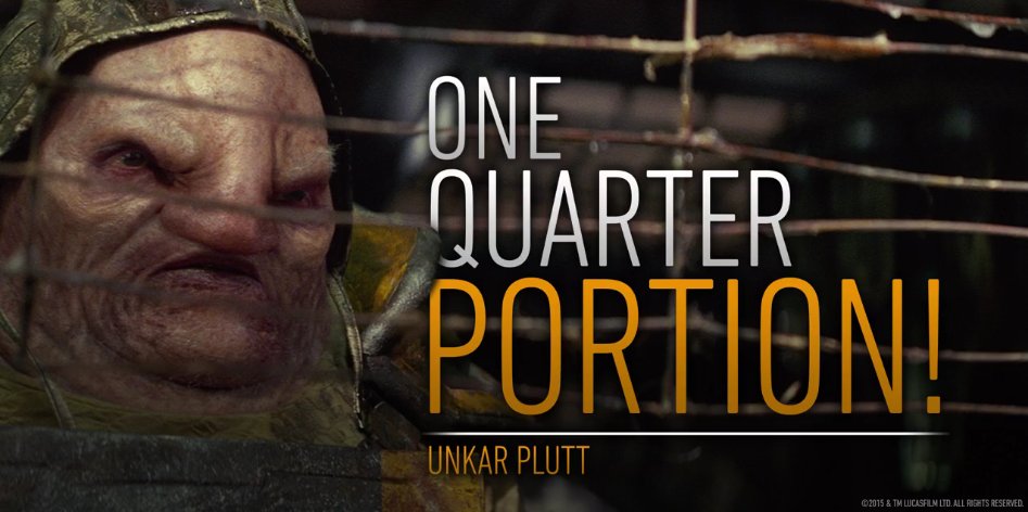 Image result for one quarter portion