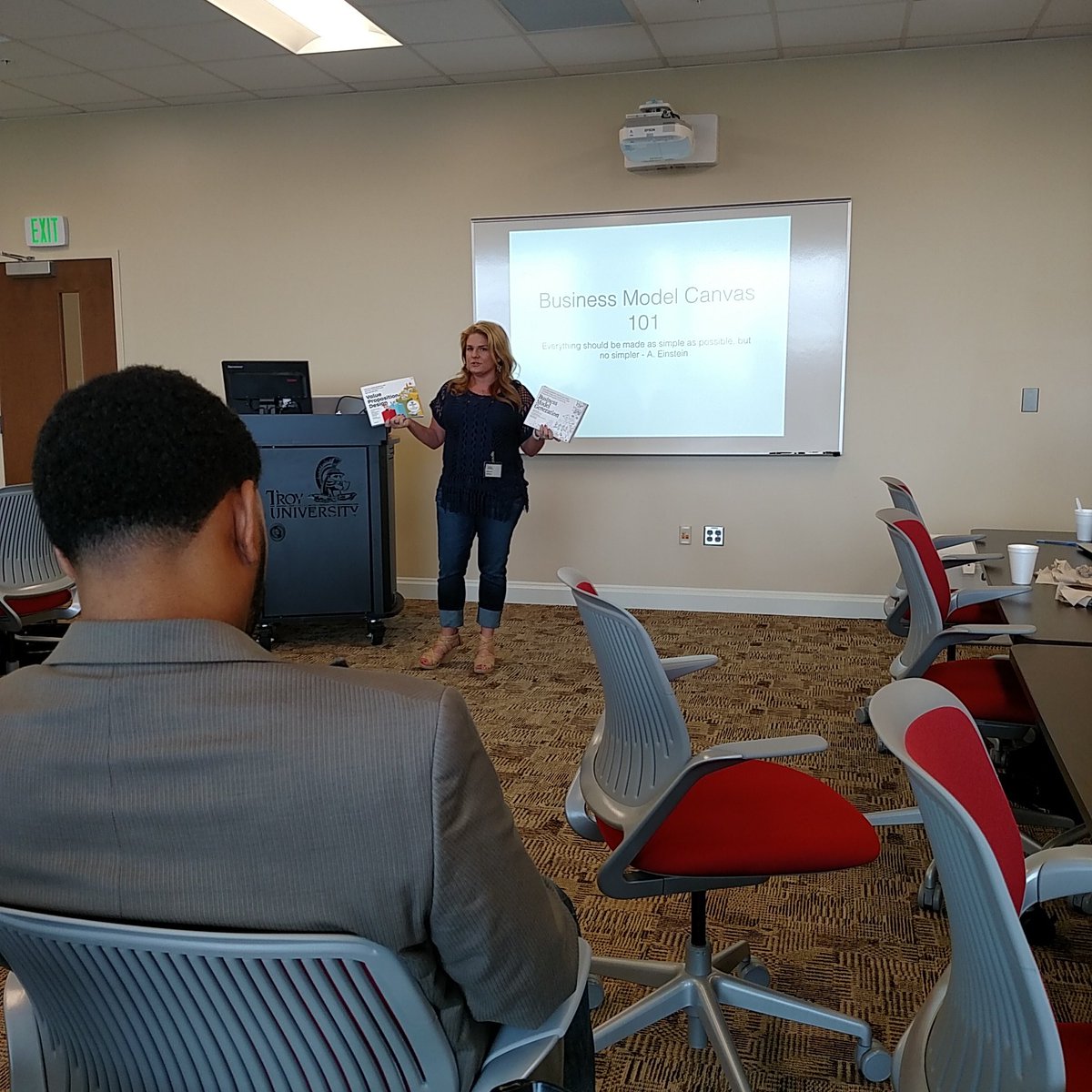 ColumbusMakesIT's tweet photo. Kat McClure, Biz Dev Manager and all-around great person talking about the #businessmodelcanvas at #SWColumbusGA https://t.co/eQqTbMyE72