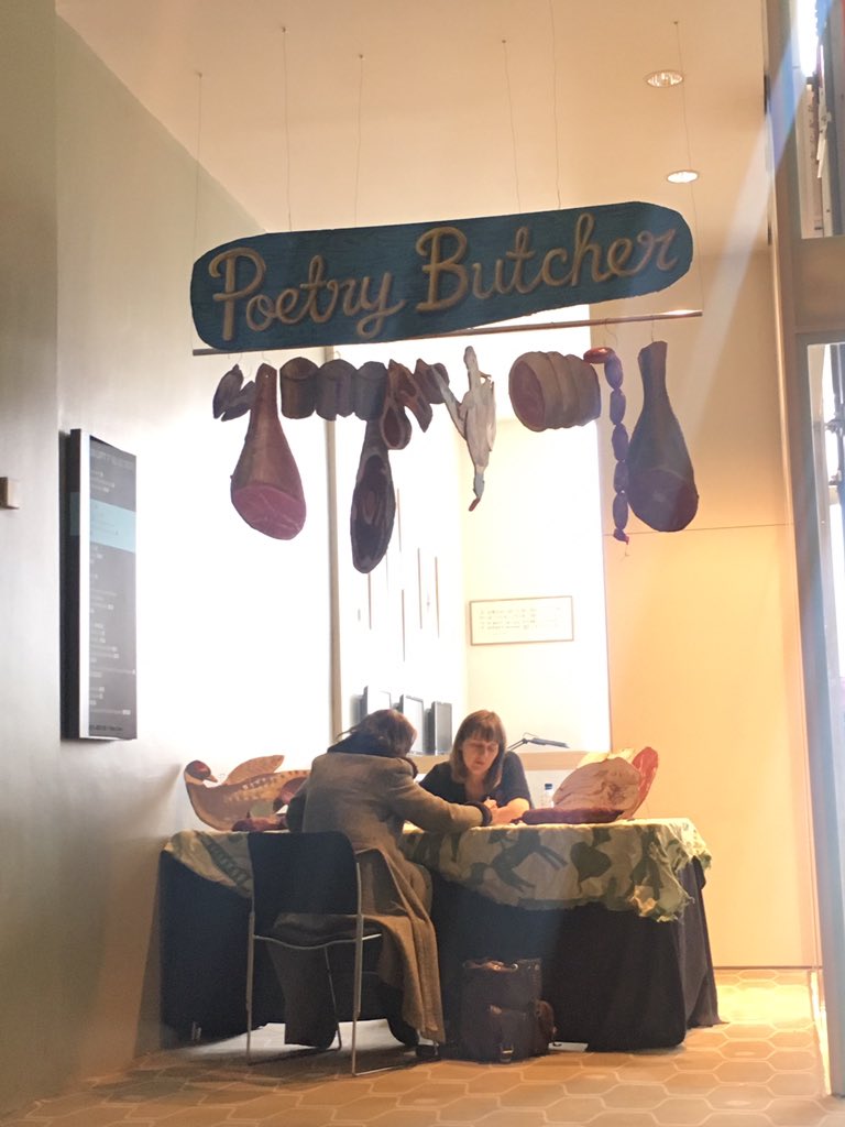 jaimegili's tweet image. The #poetrybutcher at the @ace_national #poetrylibrary with Clare Pollard. What a great idea.