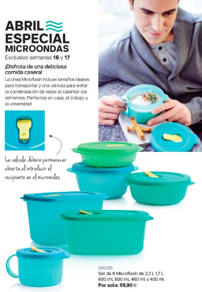 TupperwarEspana's tweet image. Oferta exclusiva #Tupperware Abril especial Microondas. ¡¡Set de 6 #Microflash por sólo 59,90€ !!