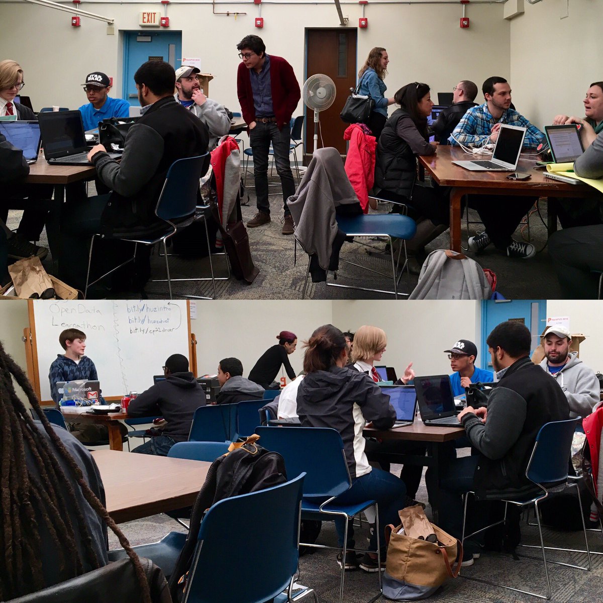 InnovatePVD's tweet photo. #HackPVD started strong today - can't wait to see what's being worked on! @HackPvd @intracitygeeks @Jorge_Elorza https://t.co/gNCoWKiDsj