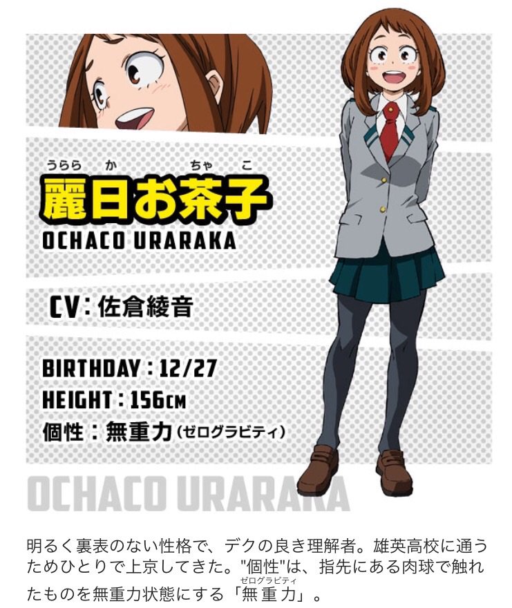 僕のヒーローアカデミア 麗日お茶子キャラ紹介 声優 コス情報まとめ