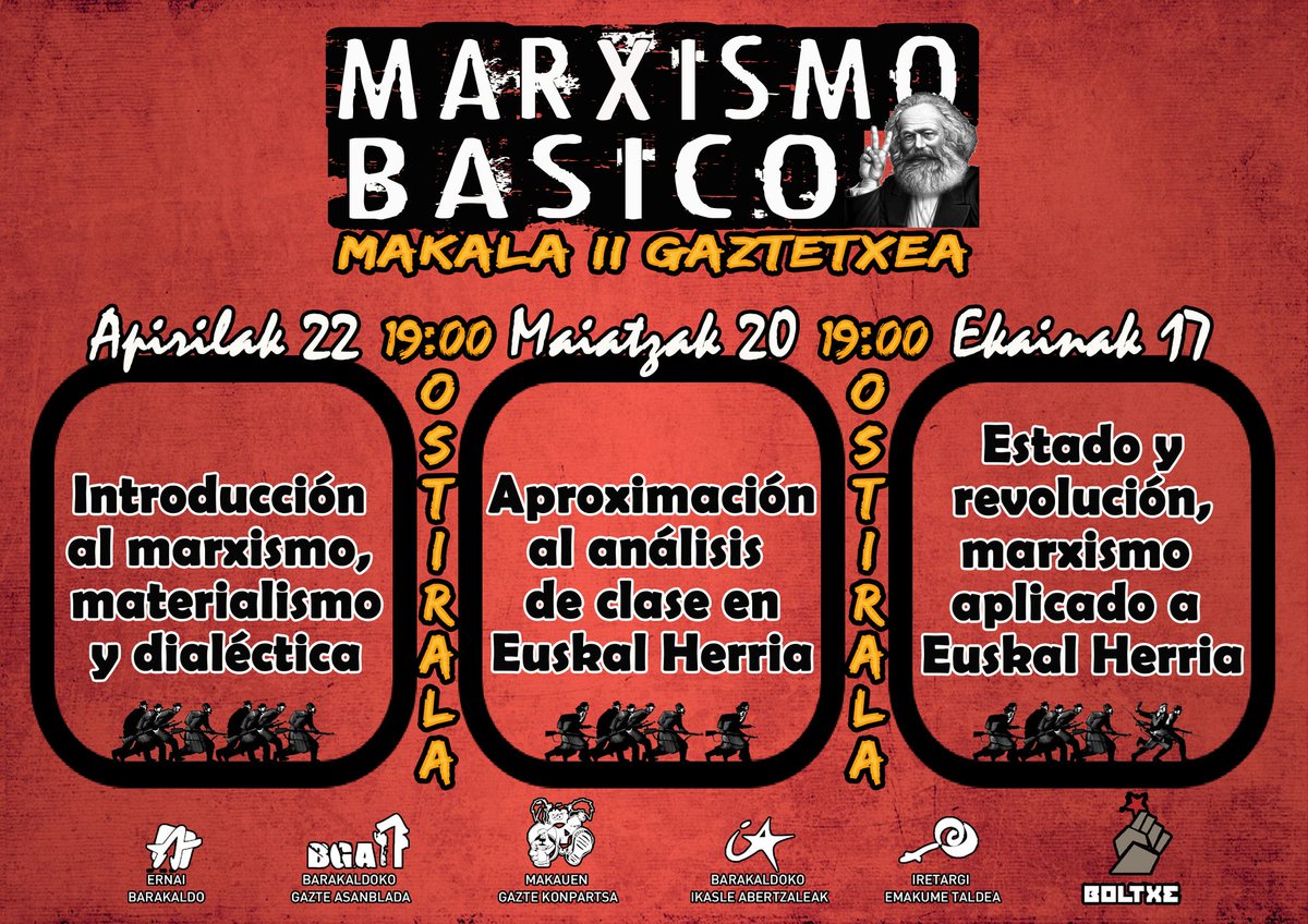 okupibaraka's tweet photo. Marxismo saioak Makala II-n hileko (apirila, maiatza, ekaina) 3. ostiralero 19:00tan

https://t.co/QCueDgyHwe https://t.co/cyIiUAvSHw