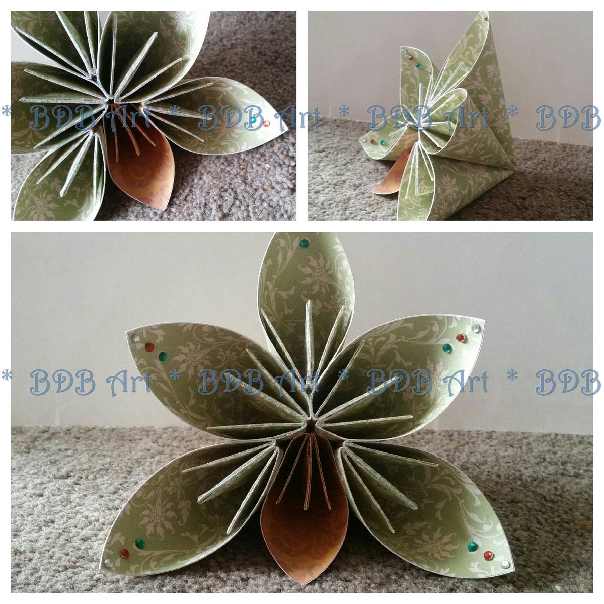 BDB_DBinx's tweet photo. X10. 'Christmas Tree' decoration 
#BDBArt #uniqueart #1offs #paperflowers #handmade #art #christmas https://t.co/8OuMKlzgMX