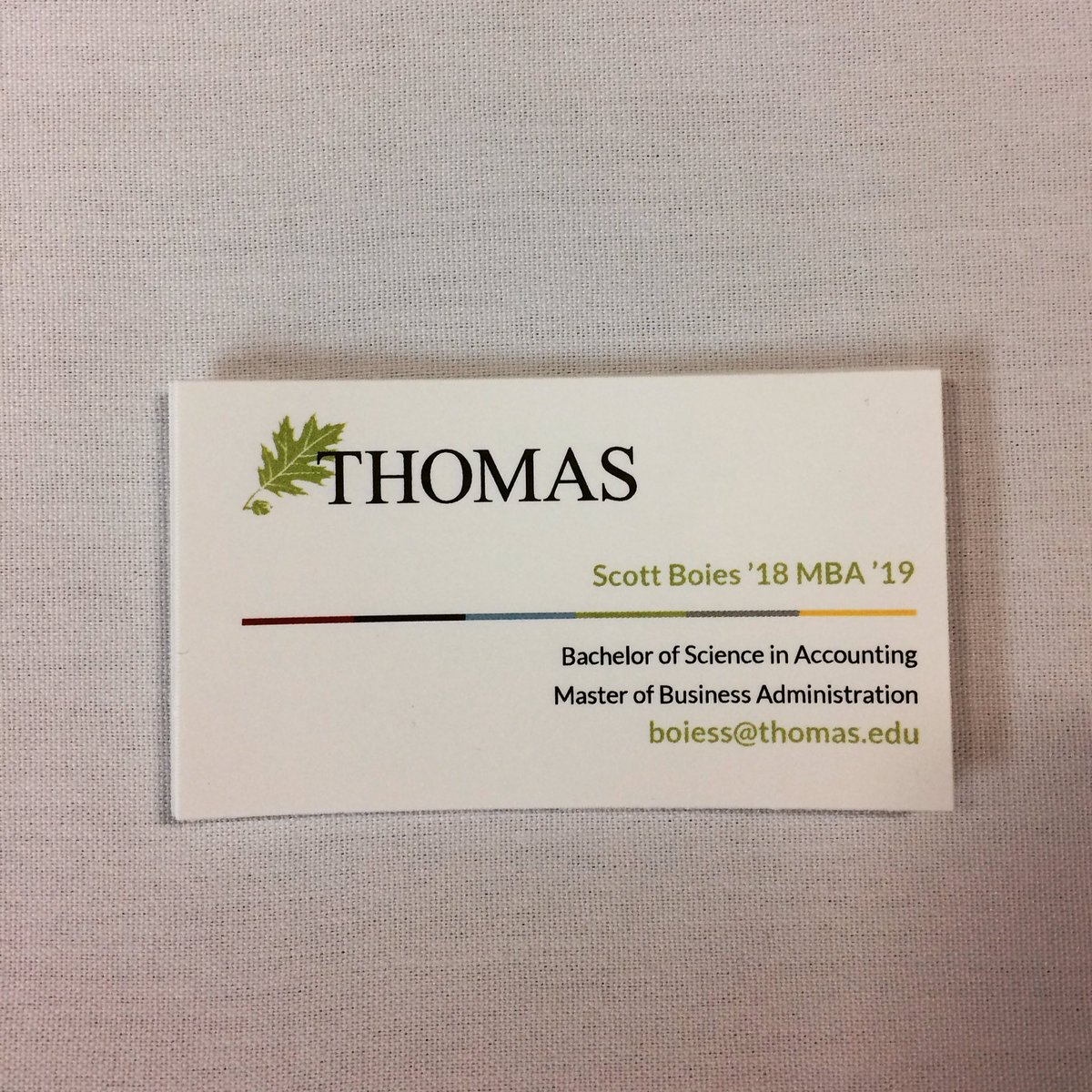 Getting official with my own business cards. 👔💼 #AcceptedStudentDay #ThomasCollege