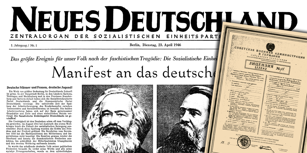 #nd70: Genehmigt! Lizenz der Sowjetischen Militäradminitration über die Herausgabe des ND dasND.de/gruendung