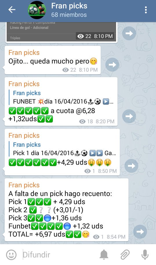 Clavando todo hoy... ¿A qué esperas para unirte?😉 telegram.me/franpicks