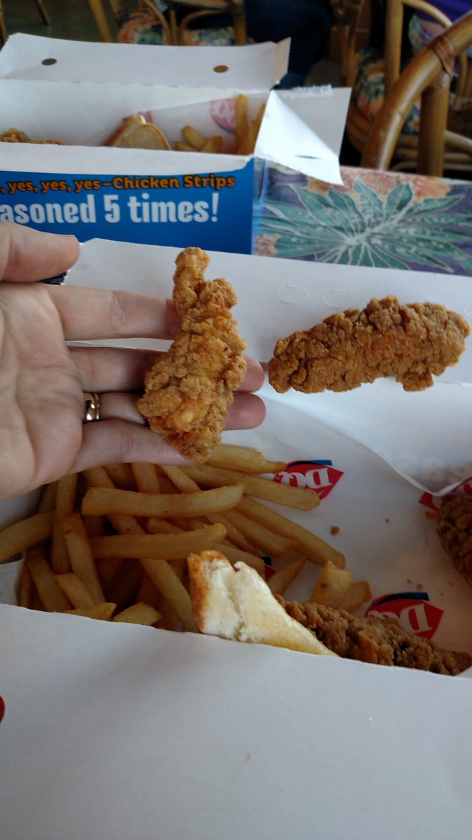 Really <a href="/DairyQueen/">Dairy Queen</a>? Maybe this should be called a chicken NUGGET basket instead of chicken STRIP basket...