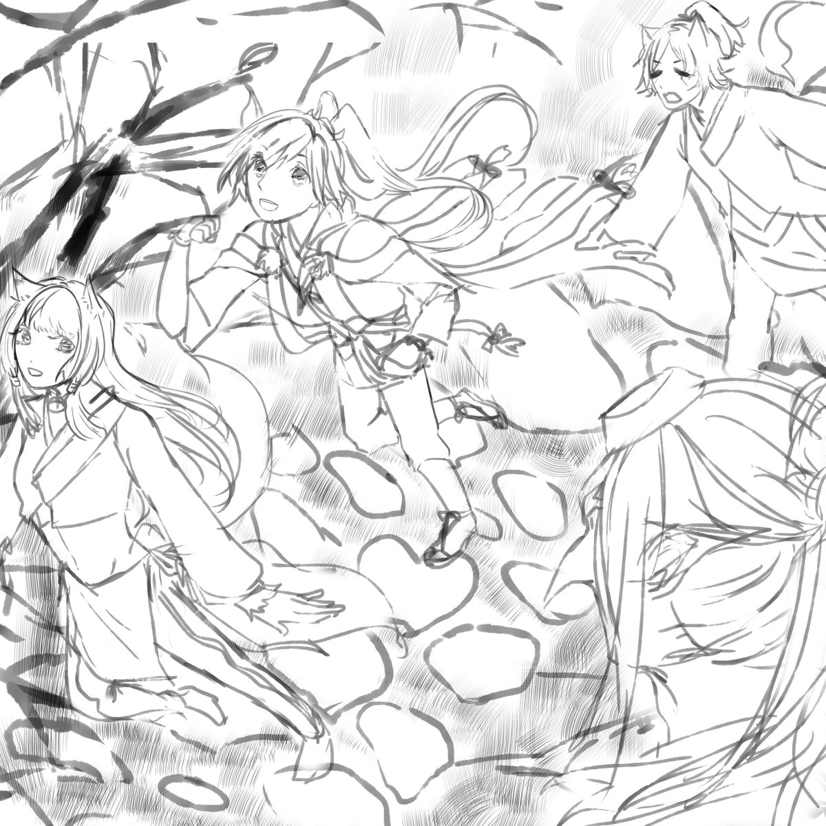 #剣が君版深夜の真剣お絵描き60分一本勝負　ちょうど一時くらい！！高尾山のみんな描いてみた！