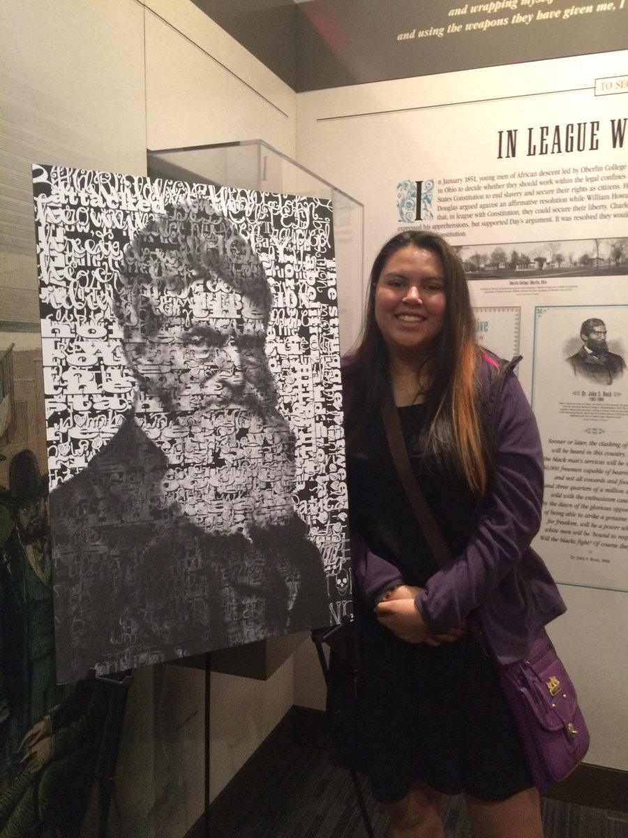 Naomi next her John Brown portrait on DC Emancipation Day! Come down and celebrate with us!@afroamcivilwar