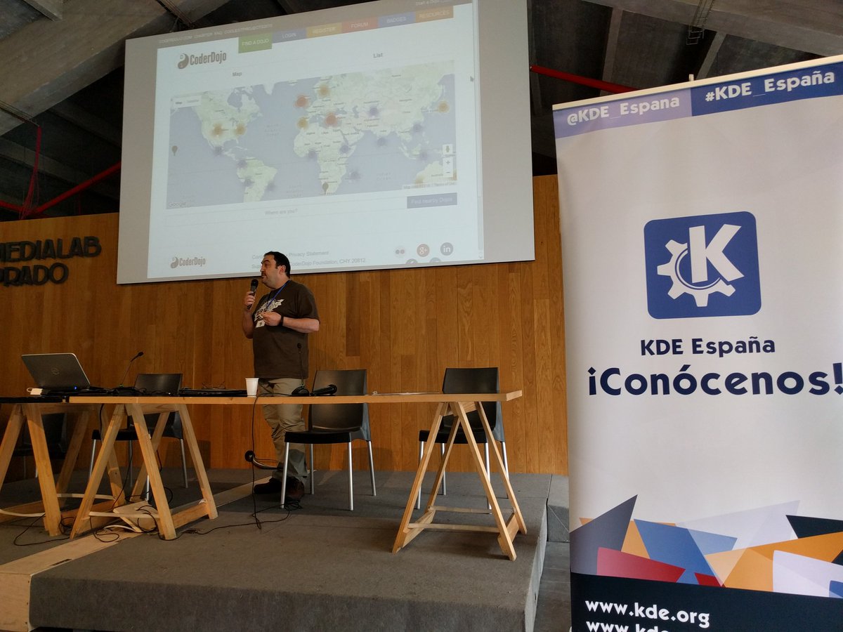 AleixPol's tweet image. Spontaneous guest: @CoderDojo, hacking and programming for kids #akademyes