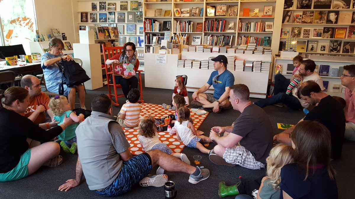 Our kids specialist @lizjwright reads from MONSTER PARK by <a href="/annie_bach/">annie bach</a> @SterlingKids! #BrazosTreehouse #StoryTime