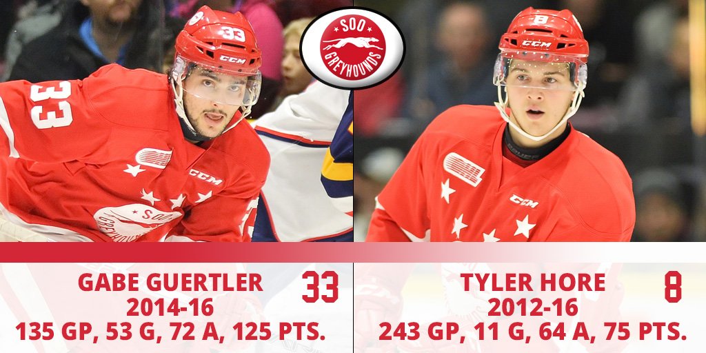 OHLHockey's tweet photo. Best of luck to graduating @OHLHoundPower players in future careers including #OHL OA's @gabeguerts8 &amp; @tylerhore95 https://t.co/fw5ijurSEw