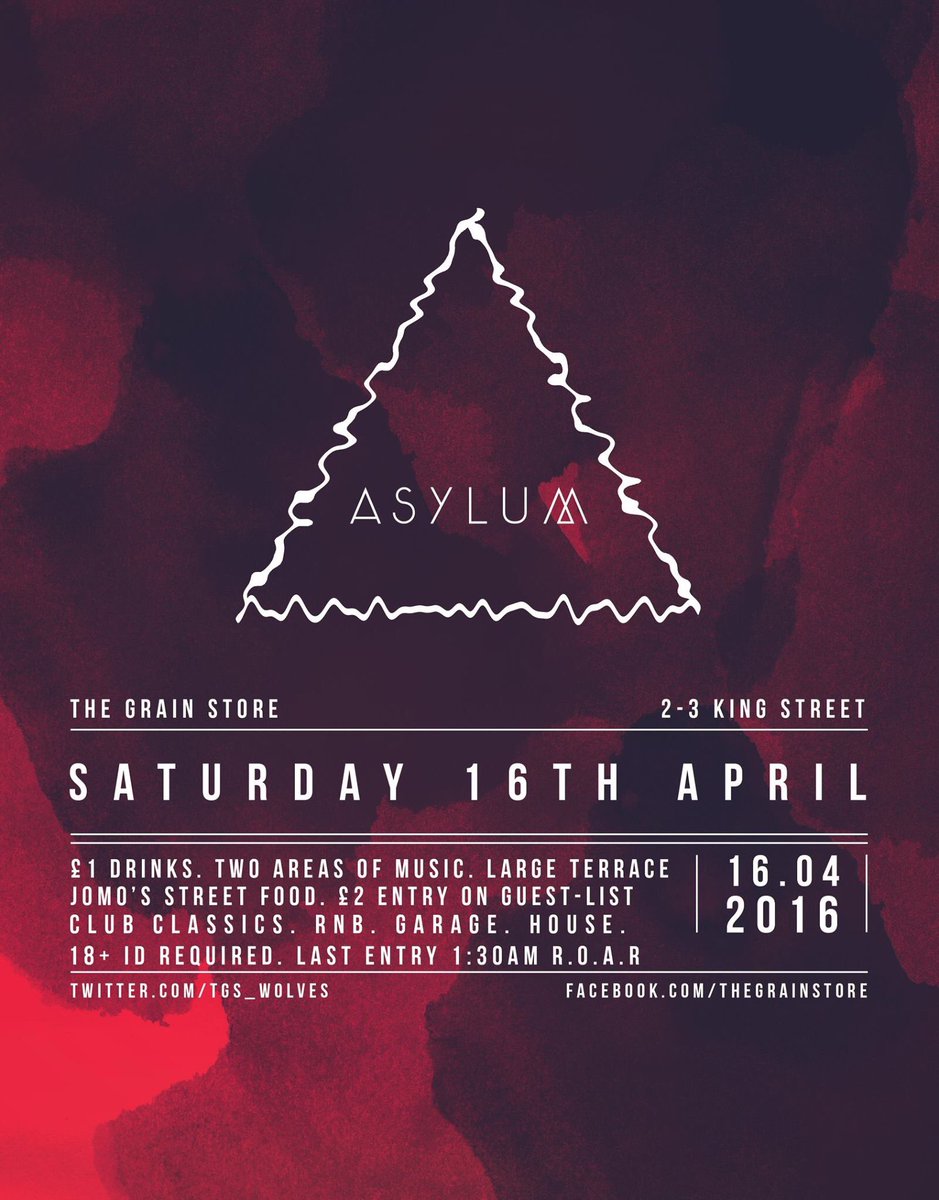 TGS_Wolves's tweet photo. If you are heading to #Wolverhampton tonight then make sure you come &amp; check out @AsylumSaturdays 👌🙌 https://t.co/e4FxIpb5Gi