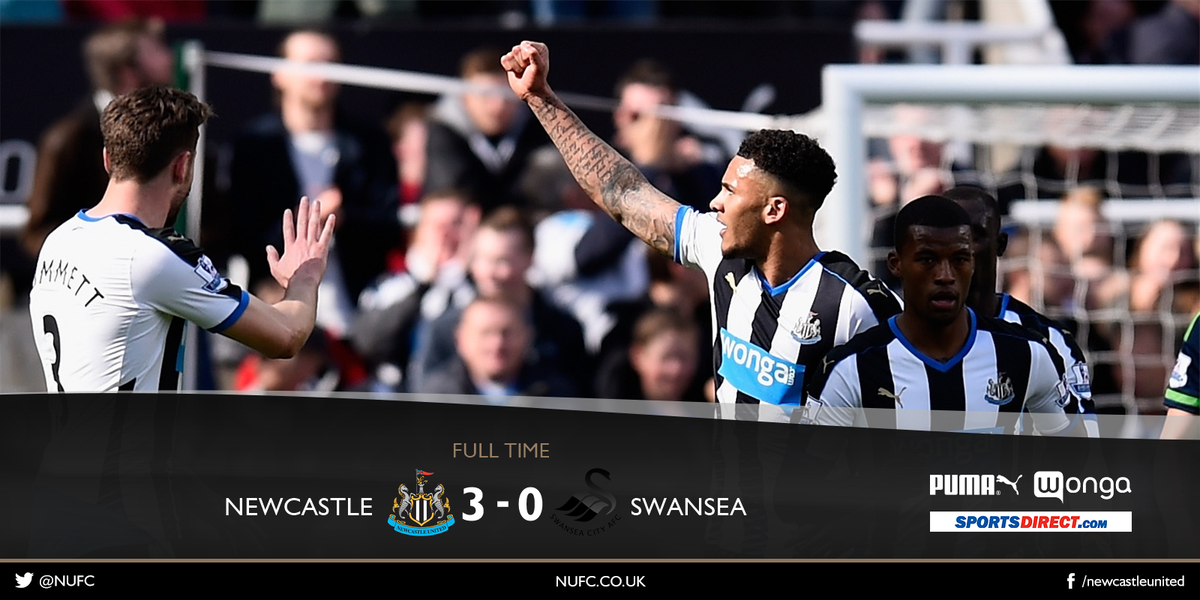 NUFC's tweet photo. FULL TIME Newcastle United 3-0 Swansea City #NUFC https://t.co/B6iiz4HRg4