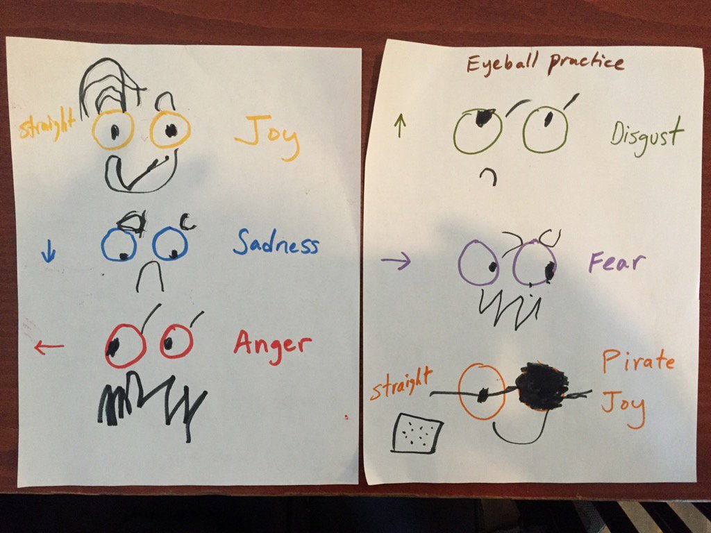 danweaver's tweet image. Eyeball practice today included canonical and extra-canonical Pixar emotions.