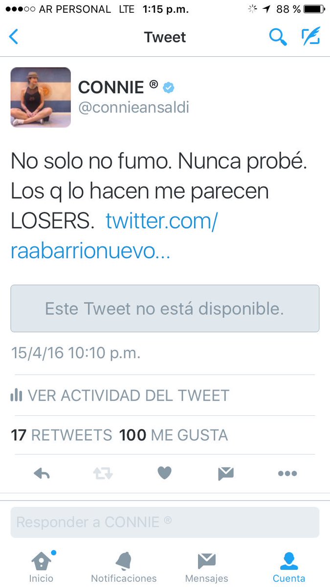 connieansaldi's tweet photo. Ayer yo subía este twit desatando un debate. Ojalá alguno de estos chicos me hubiera leído 😢 #DrogarseNoDa https://t.co/Oq47dJ7pRM