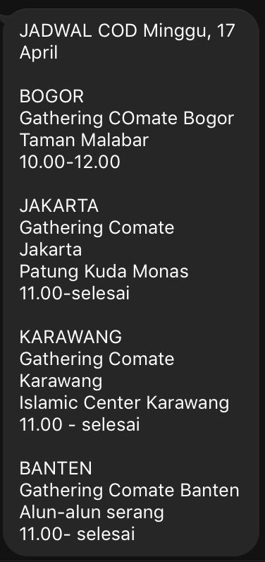 Jadwal COD tiket #CJR2ndAnniversary Minggu 17 April 2016