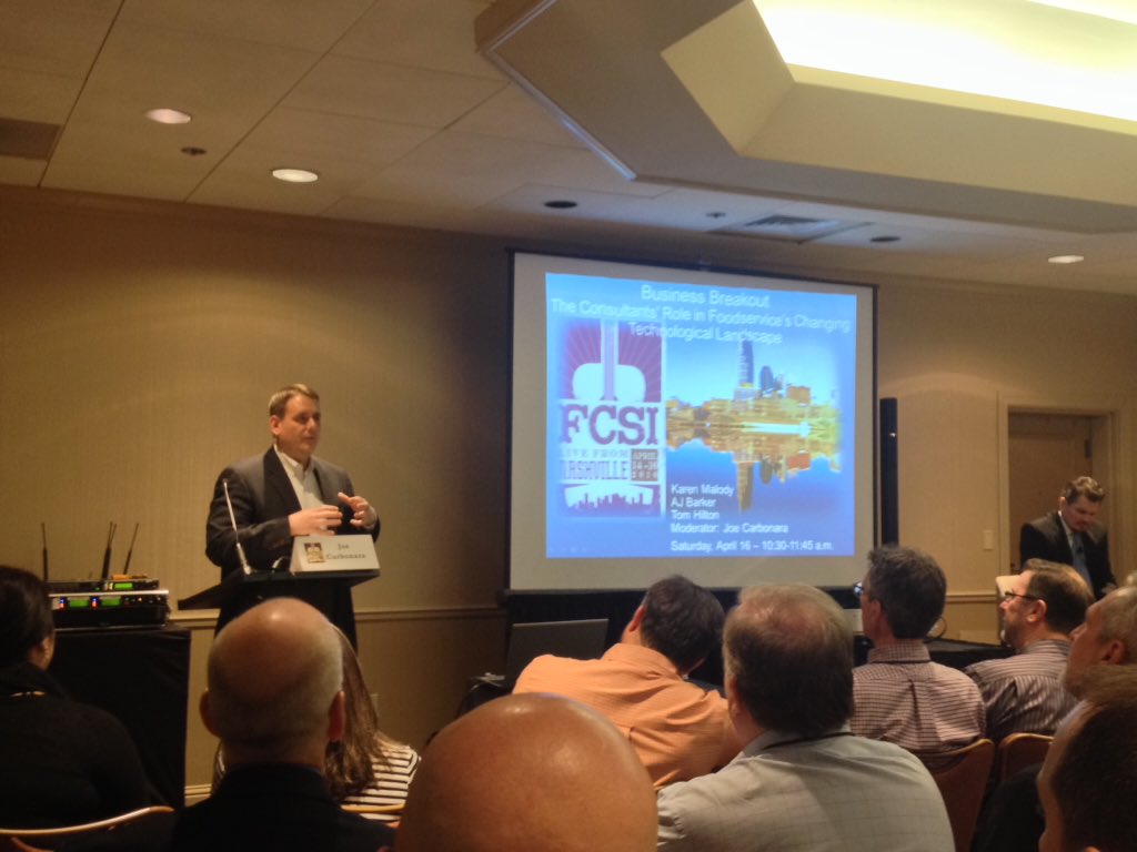 FESmagazine's tweet photo. RT @WmBender: Consultants' Role in #FoodService Changing #Technological Landscape. #fcsi2016 @FES_Editor https://t.co/7bub01SzZJ