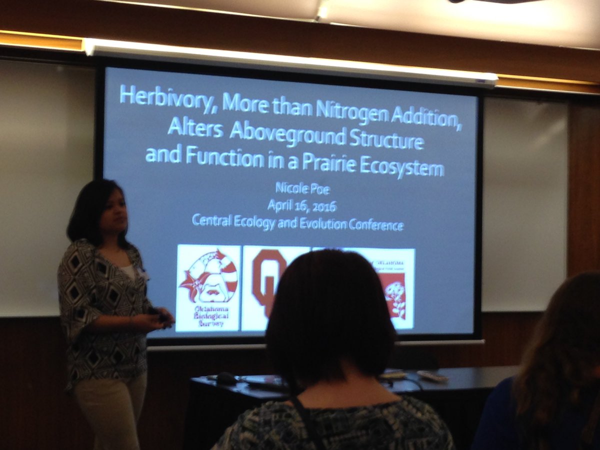 JonGiddens1's tweet photo. Nicole Poe presenting her work on herbivory and nitrogen #CEEC2016 https://t.co/NBkdZcuZgR