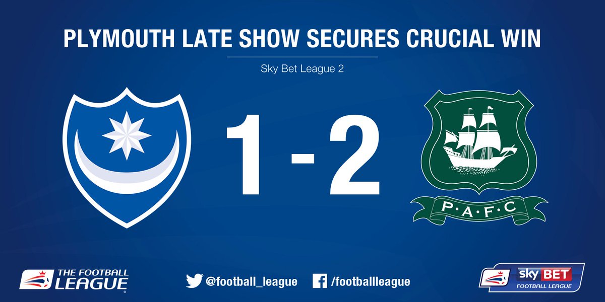 RESULT OF THE DAY: 

83 mins: 1-0
86 mins: 1-1
86 mins: 1-2

Amazing comeback keeps @Only1Argyle in promotion hunt.