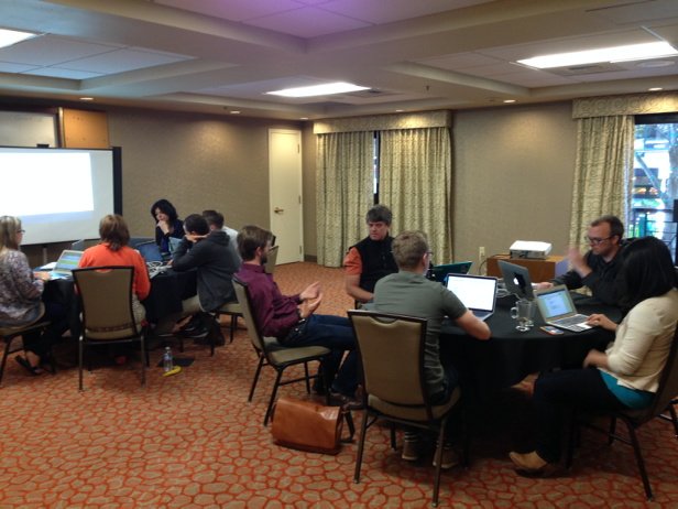 owlice's tweet image. #codemeta breakout groups hard at work