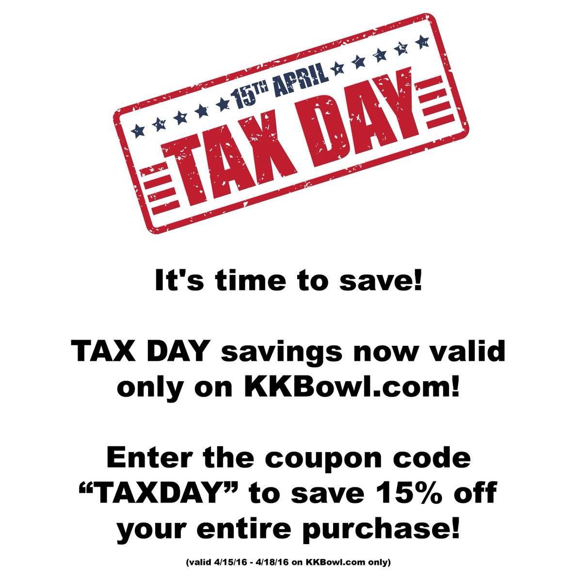 #Sweet16 #Anniversary #Specials with #TaxDay #Savings. Check it out on #KKBowl! ow.ly/4mLlkK