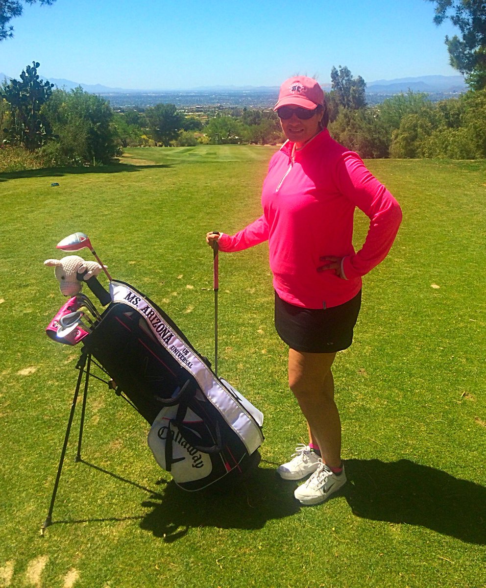 Mainers85's tweet photo. Practice makes perfect #MVAGolfClassic @CallawayGolf #MsArizona @USUniversal #Golf #likeagirl @SCCTUCSON https://t.co/cLwir9obyk