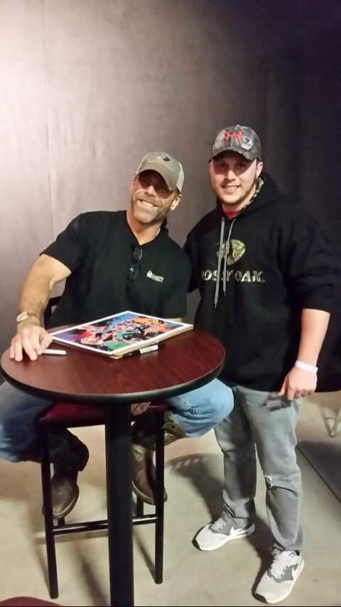 ShawnMichaels's tweet photo. Thanks for coming by @CDiFran10 !! And for sporting the @MossyOak !!  https://t.co/H0DeQZm5Gt https://t.co/kWgD0cwJvP