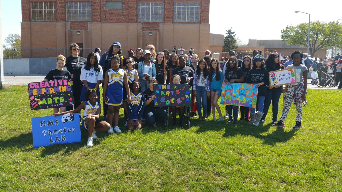 Hyattsville Middle students and teachers supporting City of Hyattsville Parade