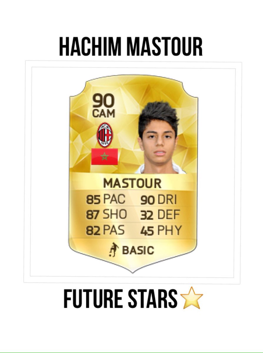 FootyKingX's tweet photo. Hachim Mastour future card? #fifa #fut #futurestar #mastour ⭐️ https://t.co/1kJmD9DZhp