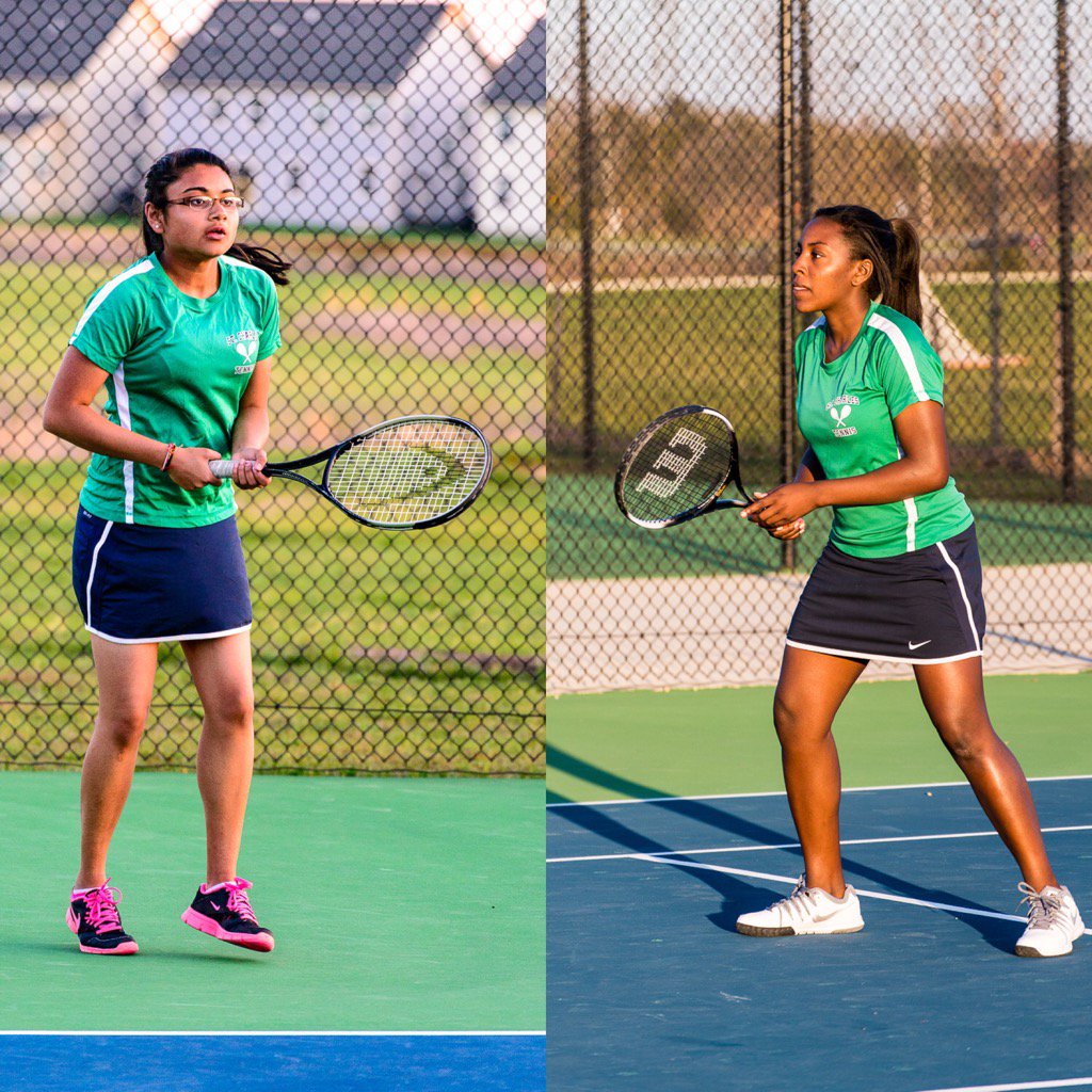 StCharlesTennis's tweet photo. Shots of Rucha Patel and Lauren Charity from Friday's 5-4 win over Calvert https://t.co/qxopO9B4bt