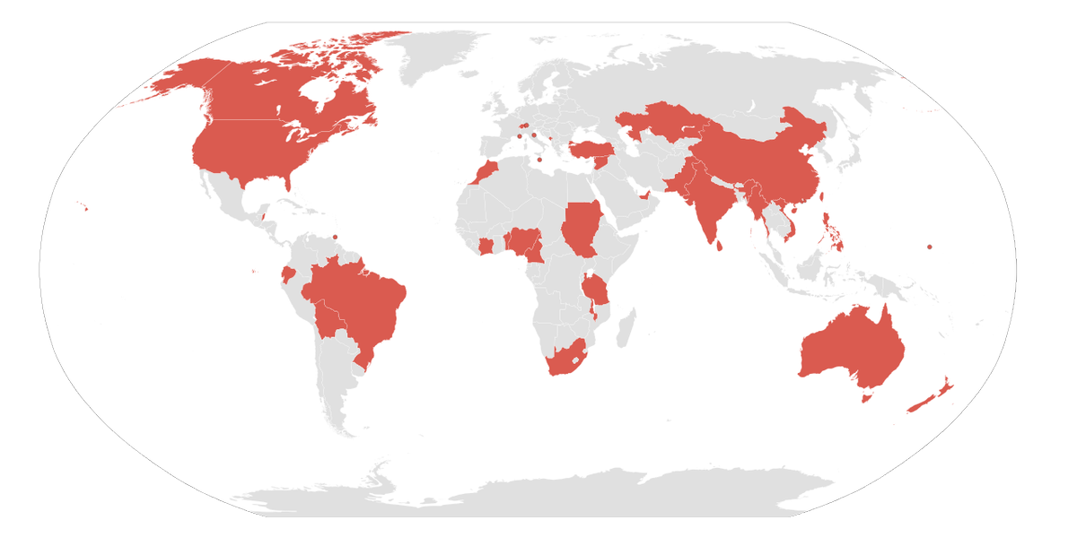 Magnificent_Map's tweet image. Map of countries whose capital isn&apos;t their largest city.
