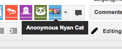 abbycabs's tweet image. When Anonymous Nyan Cat joins your g doc #codemeta