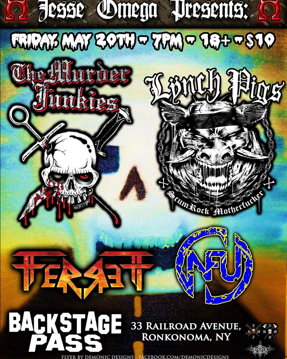 Big show coming up! #TheMurderJunkies #LynchPigs #FerreTT #NFU #Rock #Punk #Metal