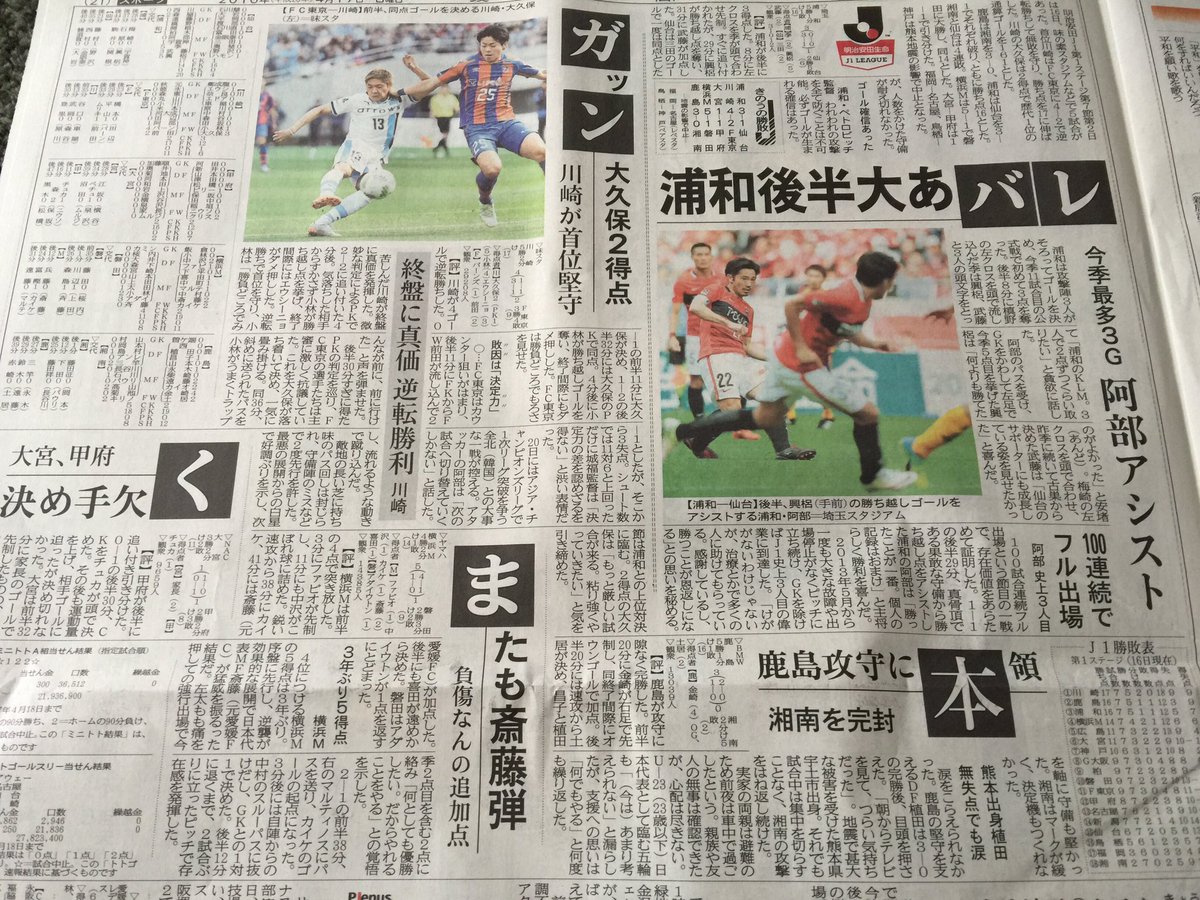 愛媛新聞のスポーツ欄の見出しが何か変 並べて読むと熊本への熱いメッセージが 粋だな 嬉しい Togetter