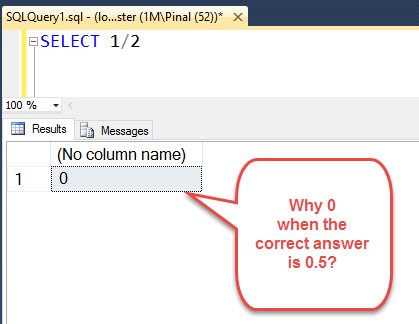 pinaldave's tweet image. SELECT One by Two – Why Does SELECT 1/2 Returns 0 – Interview Question of the Week #067 blog.sqlauthority.com/2016/04/17/sql…