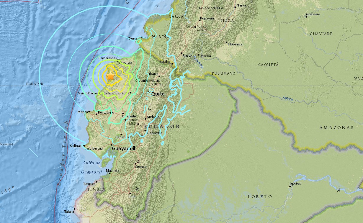 Resultado de imagen de terremoto ecuador