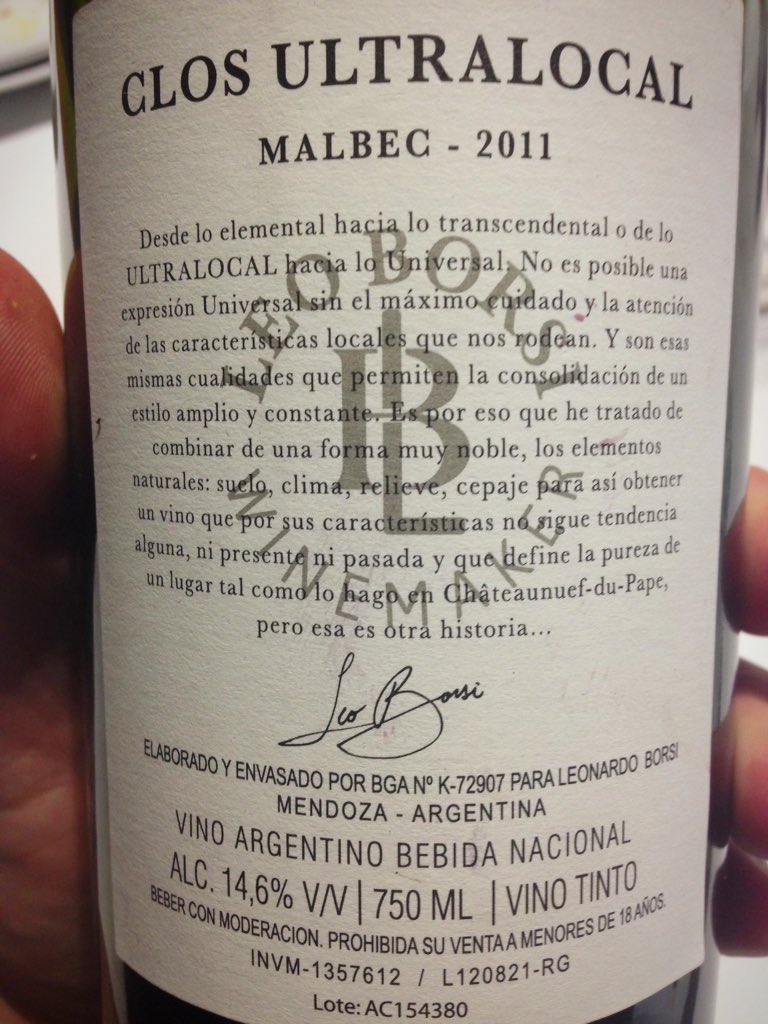<a href="/Leoborsiarg/">Leo BORSI</a> <a href="/ClosUltralocal/">Clos Ultralocal</a> 6to #Vino expresión ultra floral de #ParajeAltamira #Cata #MalbecTrinacional #MWD