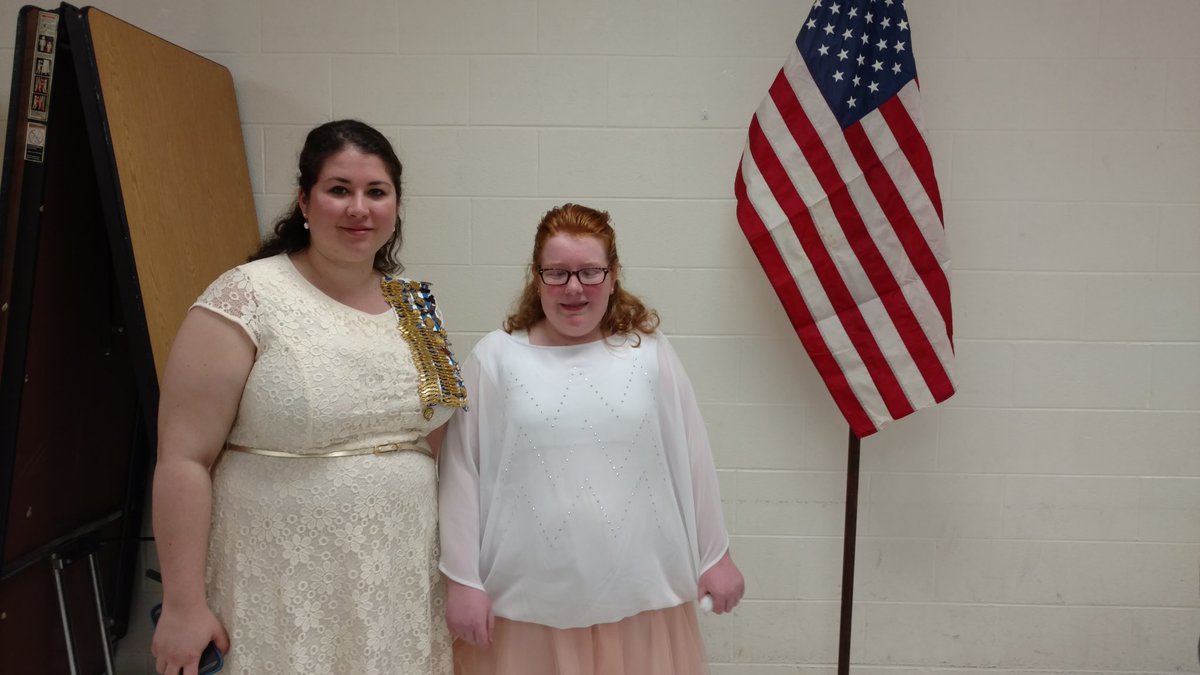 Congrats Abigail Shimel DAR essay winner with Sara Boppe former DMMS essay winner and DAR Member@DMMSPrincipal