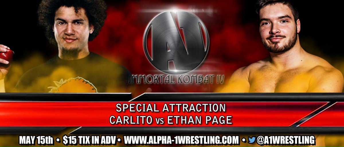 A1Wrestling's tweet image. May 15th! 

3 Main Events announced! 

alpha-1wrestling.com